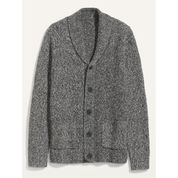 Old Navy Textured Shawl Collar Cardigan Sweater Gray Men's Sz M + Free Gift - Picture 1 of 1